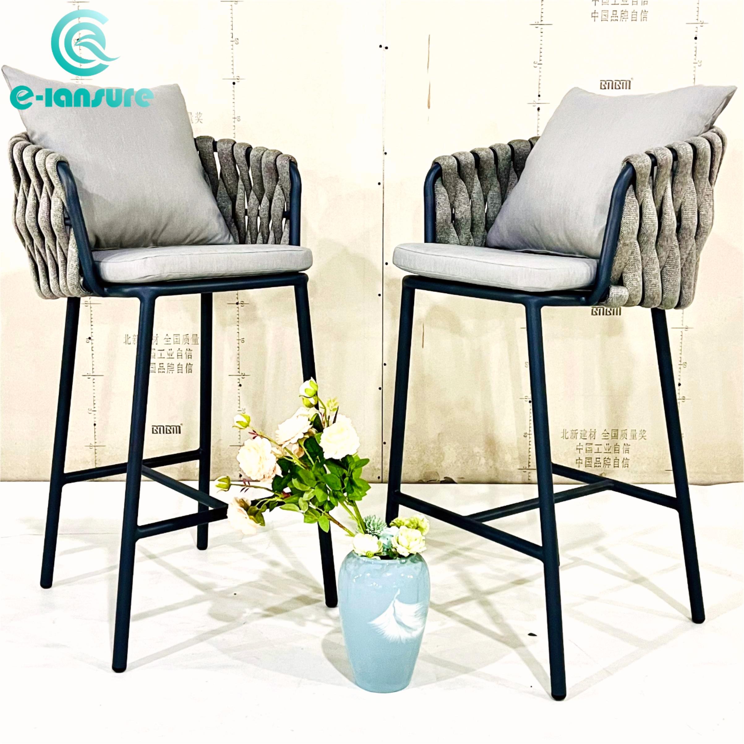 Top Outdoor Rope Furniture Deluxe Guangdong High End Bar chair for Coffee and Bistro