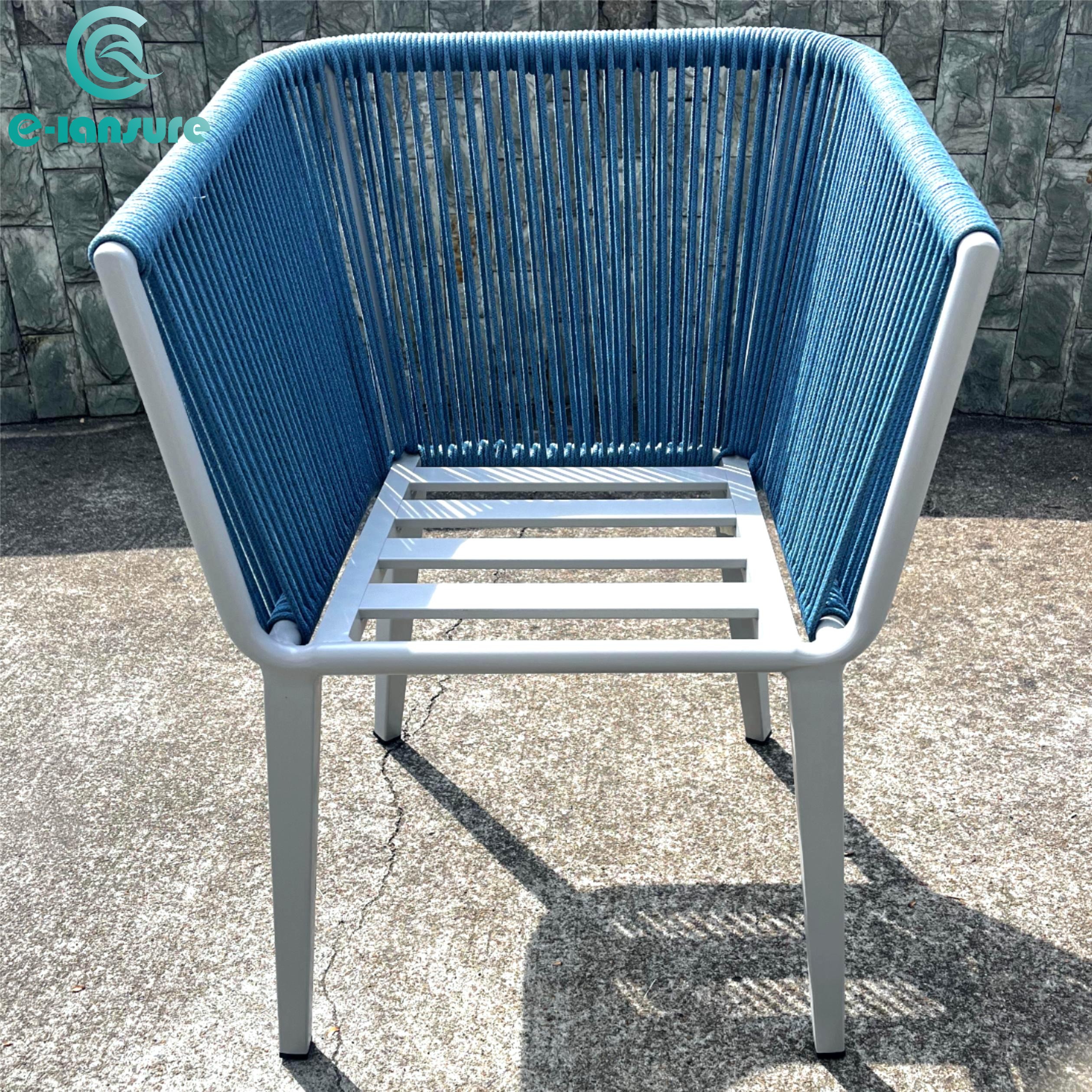 Hot sale Outdoor Furniture Popular Garden Set Competitive Blue Rope Chair for Home