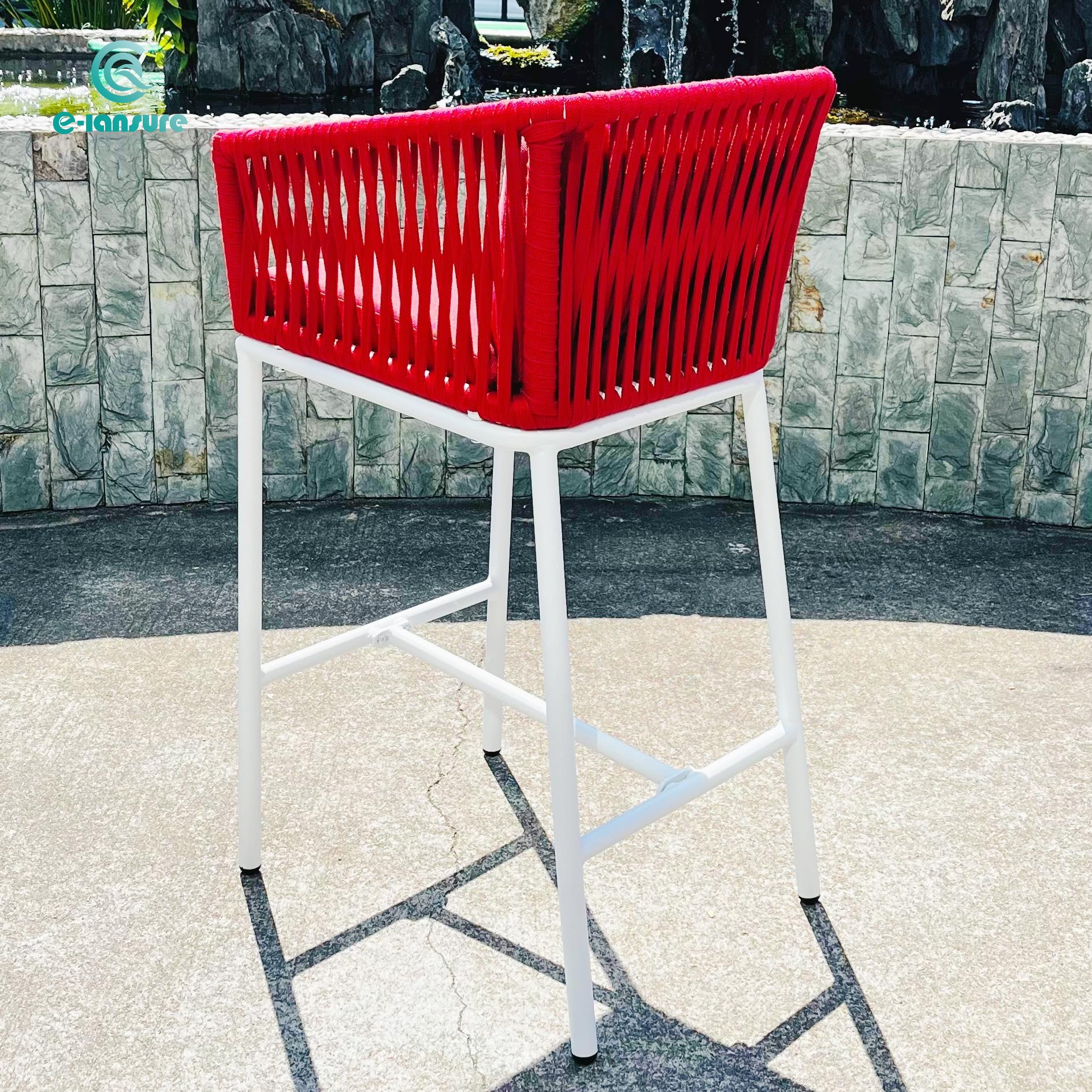 Wholesale Custom Logo Bar Chair Modern Red High Back Bar Stools Night Club Chairs for Home Bar Club