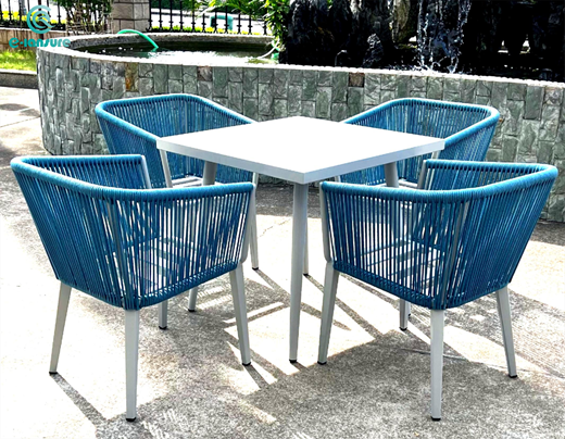 Hot sale Outdoor Furniture Popular Garden Set Competitive Blue Rope Chair for Home