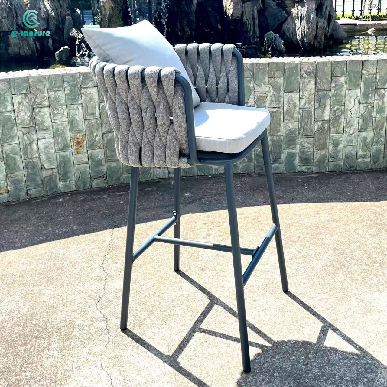 Top Outdoor Rope Furniture Deluxe Guangdong High End Bar chair for Coffee and Bistro