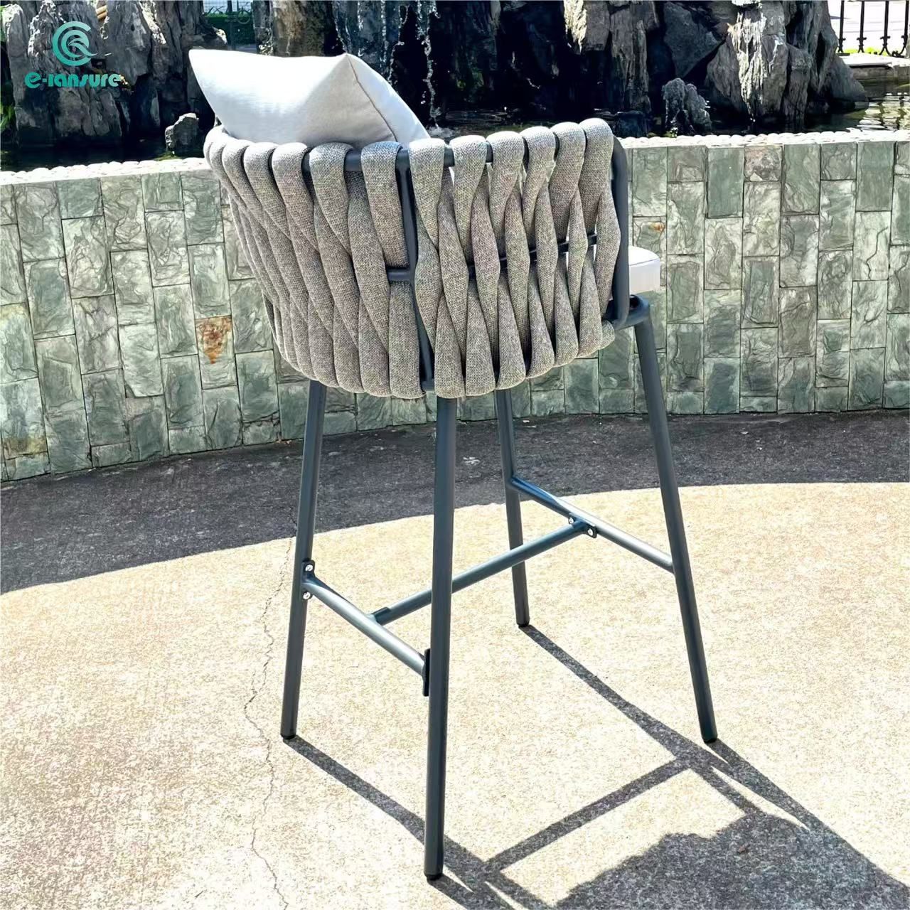 Top Outdoor Rope Furniture Deluxe Guangdong High End Bar chair for Coffee and Bistro