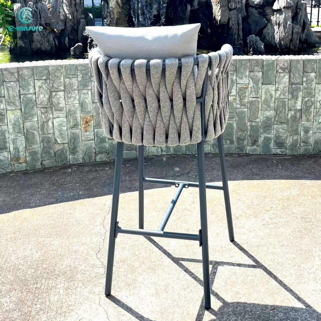 Top Outdoor Rope Furniture Deluxe Guangdong High End Bar chair for Coffee and Bistro