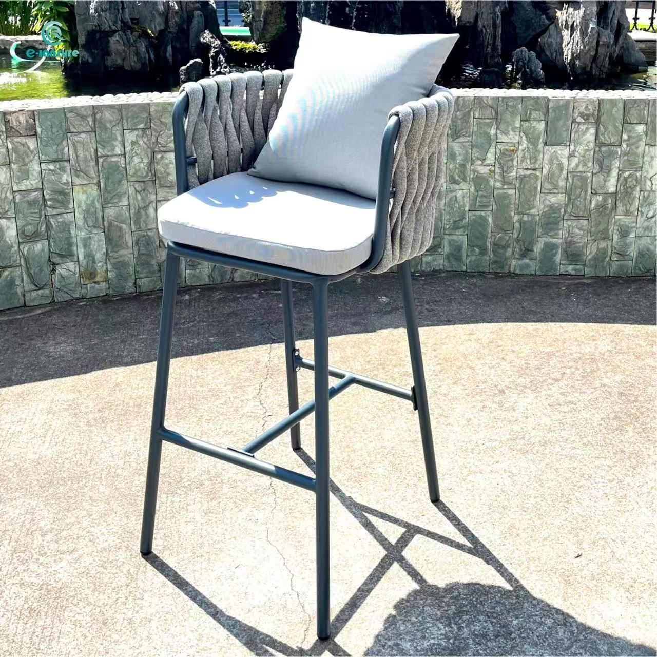 Top Outdoor Rope Furniture Deluxe Guangdong High End Bar chair for Coffee and Bistro