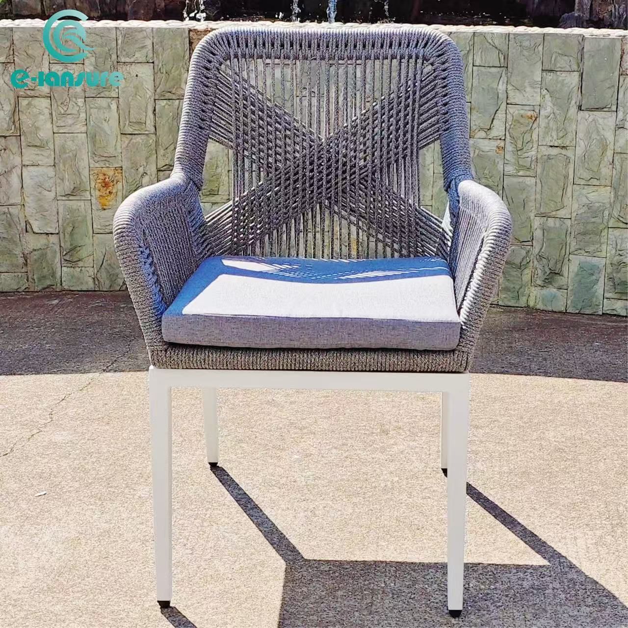 modern luxury vintage antique royal living room furniture aluminum outdoor stylish rope weaving outdoor dinning set