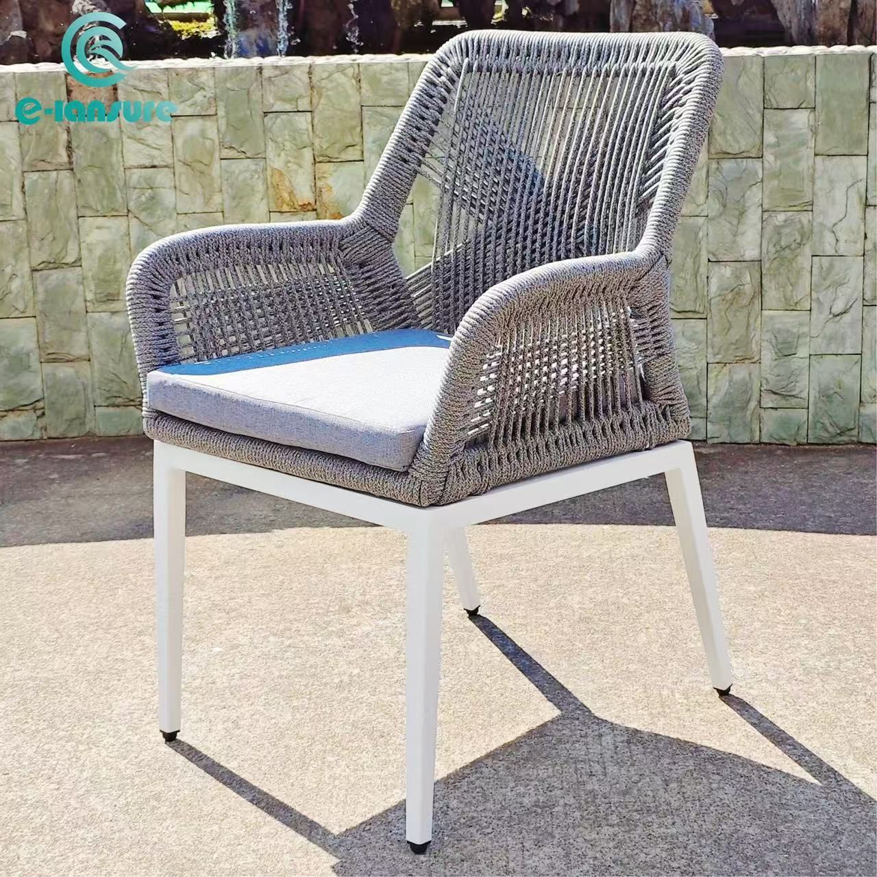 modern luxury vintage antique royal living room furniture aluminum outdoor stylish rope weaving outdoor dinning set