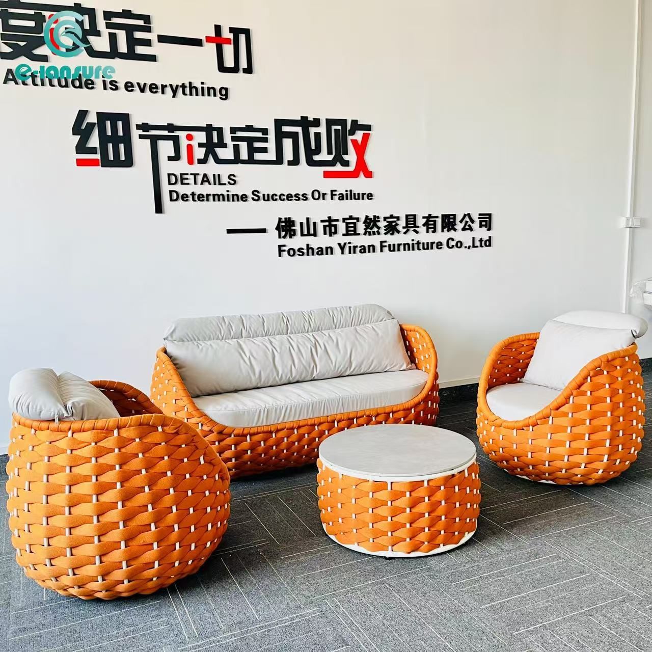 Luxury Design Garden Sofa Set High-End Rope Sofa Set Latest Leisure Waterproof Outdoor Hotel Furniture Sofa