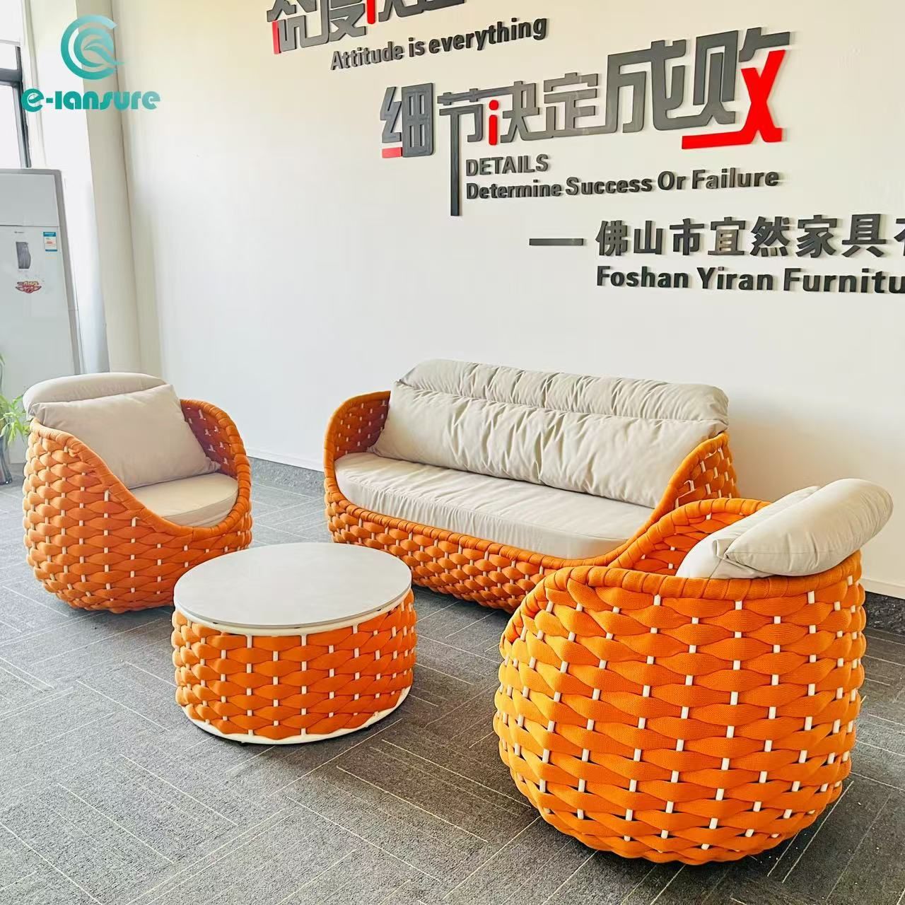 Luxury Design Garden Sofa Set High-End Rope Sofa Set Latest Leisure Waterproof Outdoor Hotel Furniture Sofa