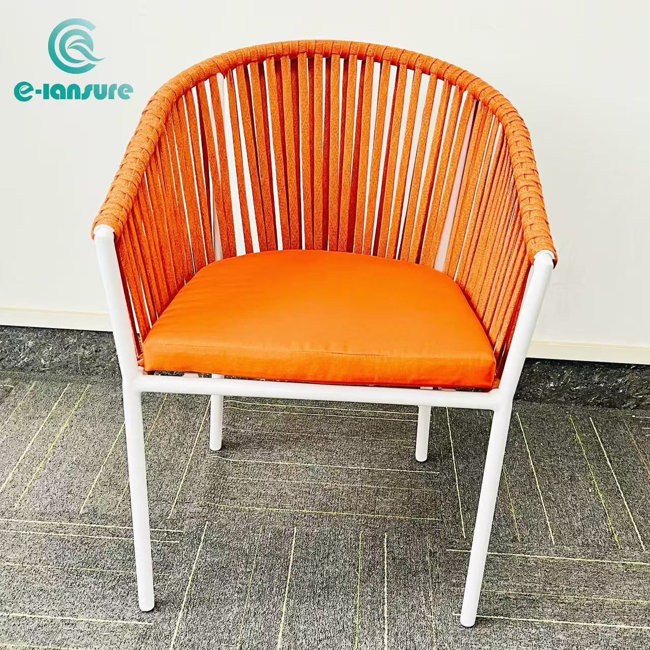 Modern Best Orange Garden Rope Table 4 Seater Chair Aluminum 6 Seat Custom Dinning Set Outdoor Furniture