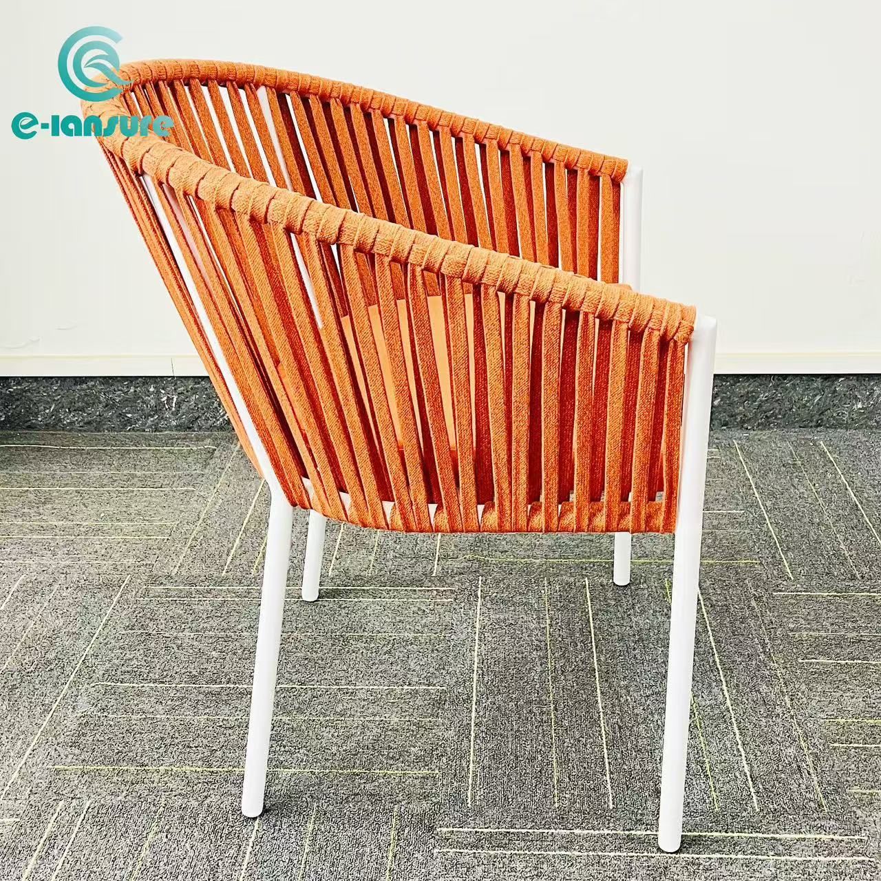 Modern Best Orange Garden Rope Table 4 Seater Chair Aluminum 6 Seat Custom Dinning Set Outdoor Furniture