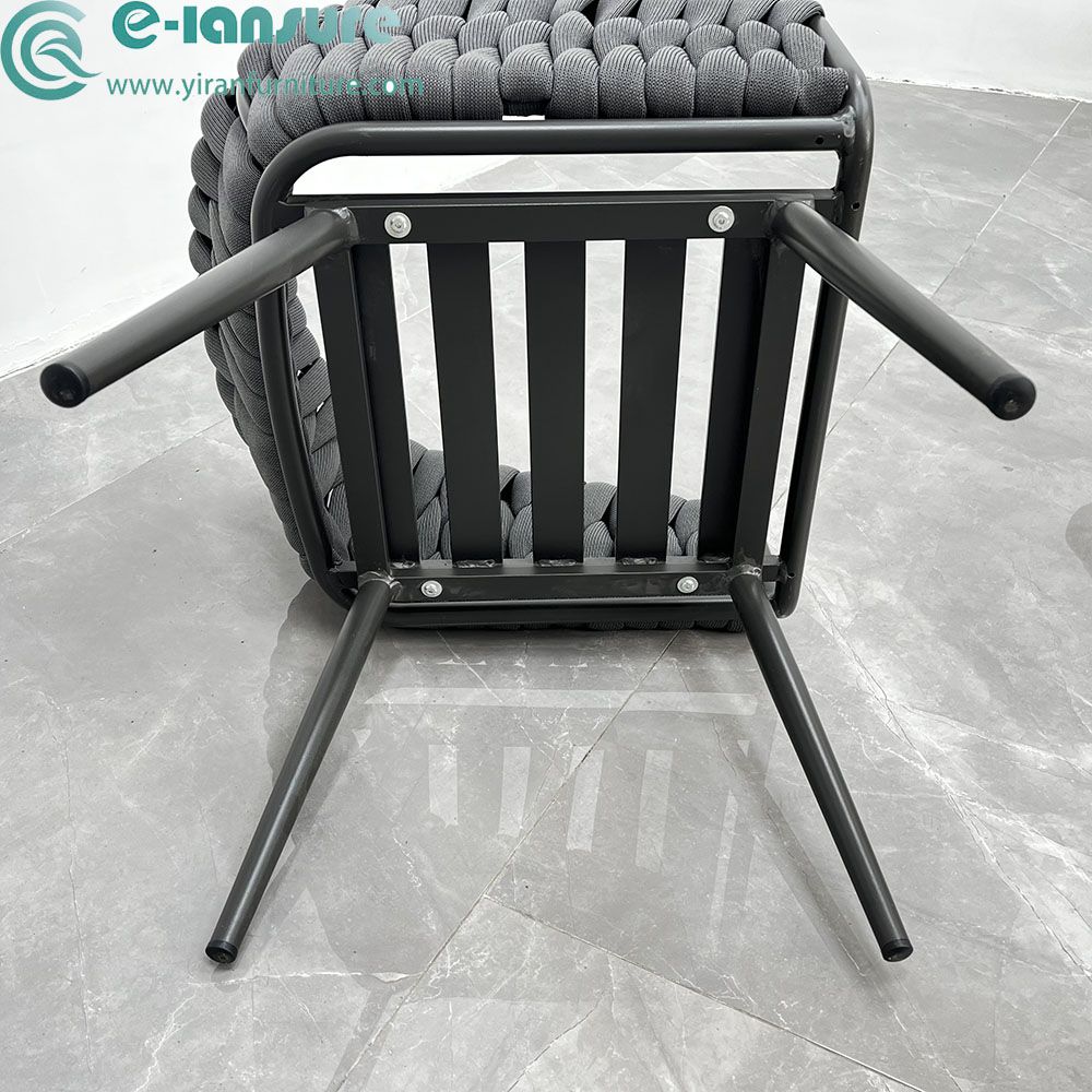 2024 garden handmade grey rope outdoor woven chair rope furniture for sale