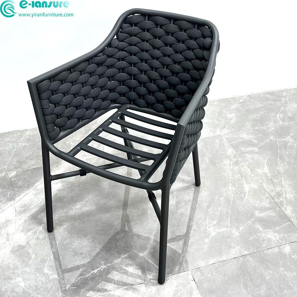 outdoor patio furniture expandable outdoor dining table and rattan woven chair set for restaurant