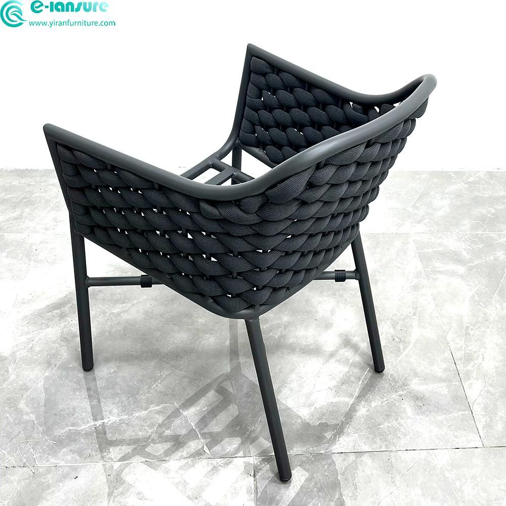 outdoor patio furniture expandable outdoor dining table and rattan woven chair set for restaurant