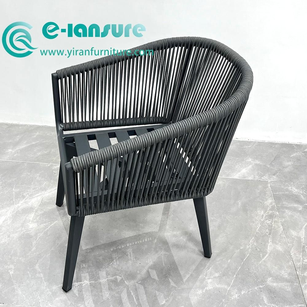 Aluminium outdoor garden wicker rattan back dining room chair with cushion